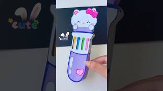 (4 in 1) DIY Hello Kitty coloring pen🖊️ #shorts #love #diy #craft #tonniartandcraft #art
