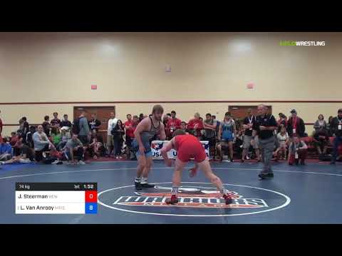 2018 Marine Corps US Open/UWW Junior Freestyle 74 Rnd Of 32 - James Steerman (WCWC) Vs. Layne Van