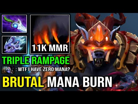 NEW 11K MMR Ursa Overpower Mana Burn DPS 1st Item Diffusal Triple Rampage OP Punches Dota 2