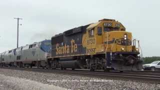 preview picture of video 'Santa Fe GP60 leads the Southwest Chief - Fort Madison, IA 5/25/13'