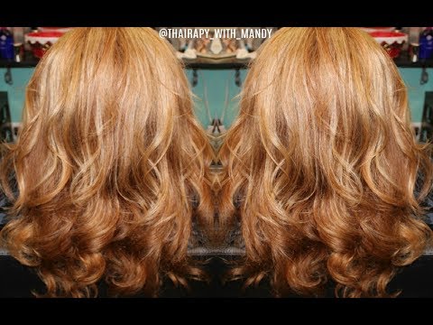 Naturally Curly Redhead with Highlights & Smooth...
