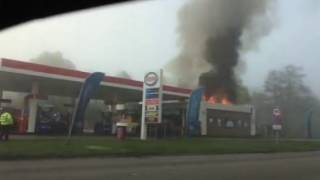 Fire at Barton Mills fuel station. Video: Pete Raven.