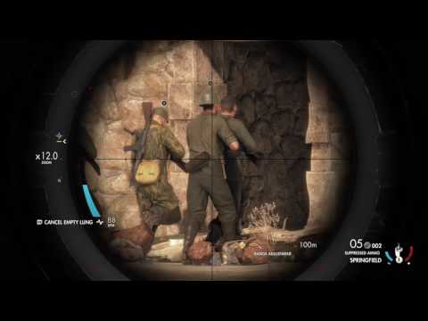 Sniper Elite 4 one-shot epic multi-kill!