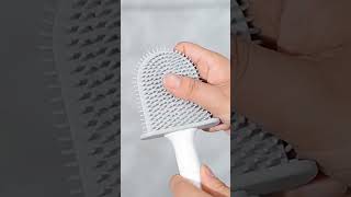 Breathable Toilet Brush Water Leak Proof with Base Silicone  Head Flexible Soft Bristles Brush