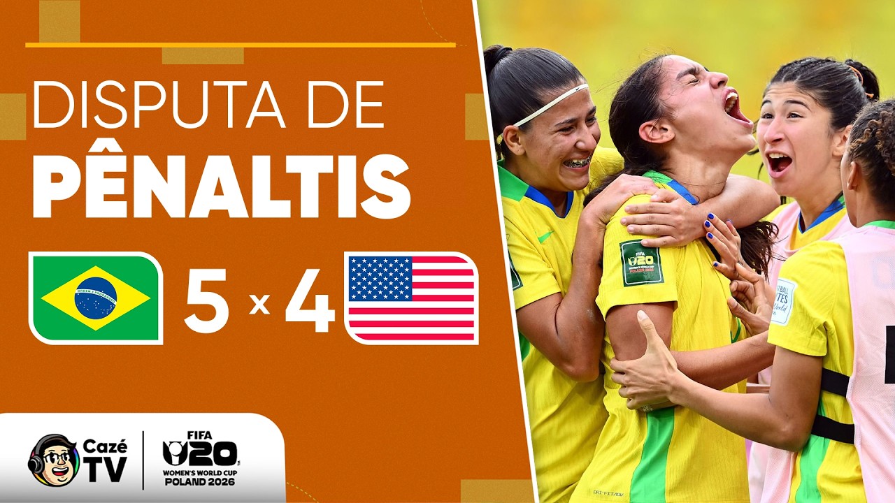 DISPUTA DE PÊNALTIS: BRASIL 1 (5) X (4) 1 EUA | COPA DO MUNDO FEMININA SUB-20 FIFA 2026 | OITAVAS