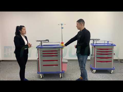 AG-ET001A1-850mm Hospital ABS Material Emergency Trolley