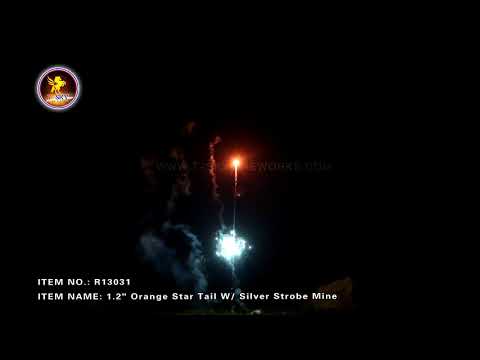 R13031 1.2" Orange Star Tail with Silver Strobe Mine 1.4  PRO LINE