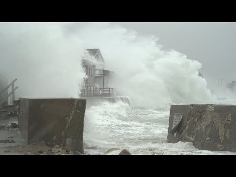 Extreme Storm Surge BLASTS Scituate, MA at high tide - 3/2/2018