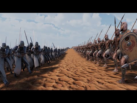 100.000 HEAVY KNIGHTS VS 100.000 EGYPT SPEARMAN - ULTIMATE EPIC BATTLE SIMULATOR 2 - UEBS 2
