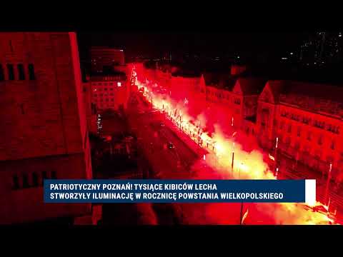 Patriotyczny Poznań! Tysiące kibiców Lecha stworzyły iluminację w rocznicę Powstania Wielkopolskiego