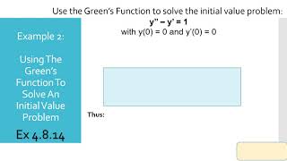Section 4.8 - Green's Functions - Part 1
