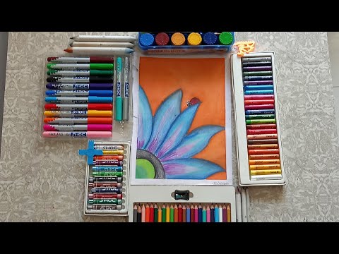 Flower drawing|pencil drawing|ladybug flower drawing|pencil colour drawing|easy drawing|#art