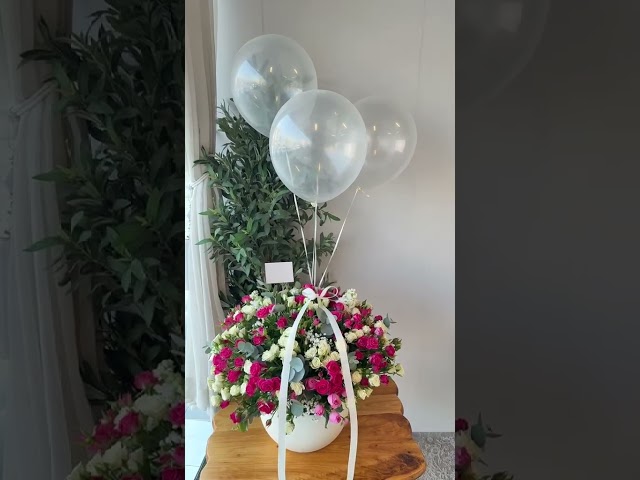 فازة ورد بيبي روز بالفوشيا والأبيض