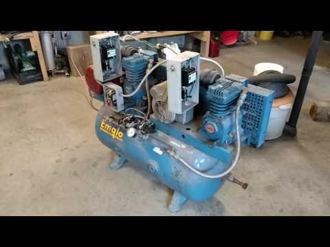 emglo dual pump air compressor first run