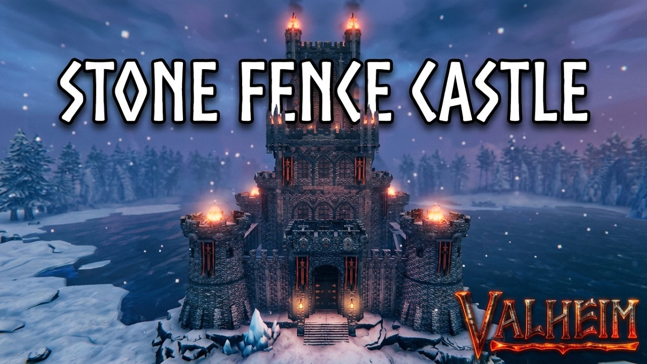 Stone fence castle. My first Deep North project in Valheim. Download blueprint (Plan Build)