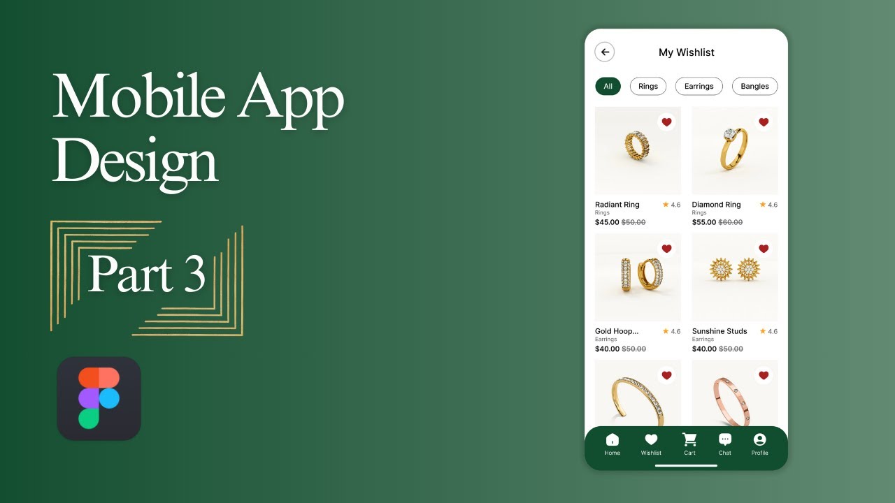 E-commerce App Design in Figma | Wishlist Page (Step by Step Tutorial) for beginners