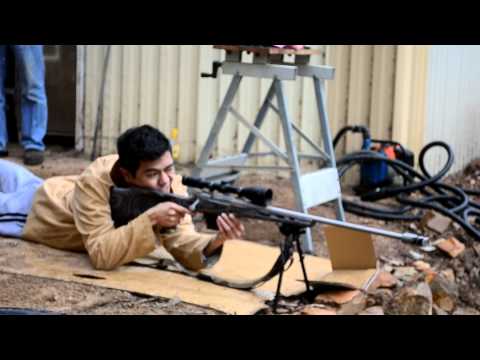 Rem firing the .30 Cal Remington rifle