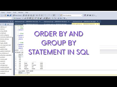 SQL | GROUP BY and ORDER BY statement in SQL | Sort data | Group rows into summary rows