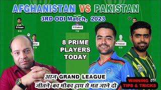 AFG vs PAK 3rd ODI Dream11 Team Prediction || Afghanistan Vs Pakistan || Dream11 Team Trump Players