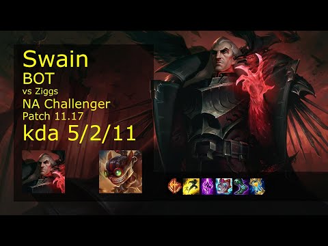 Swain Bot vs Ziggs - NA Challenger 5/2/11 Patch 11.17 Gameplay