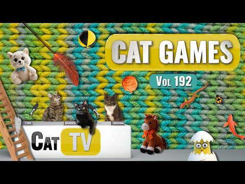 CAT Games | Ultimate Cat TV Compilation Vol 192 | 8 HOURS  🐝🐞🦋🦎🦜🐜🐭🧵
