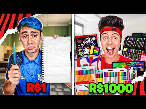 School supplies costing 10 reais vs. 1000 reais!