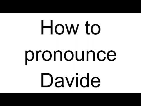 How to Pronounce Davide (Italian)