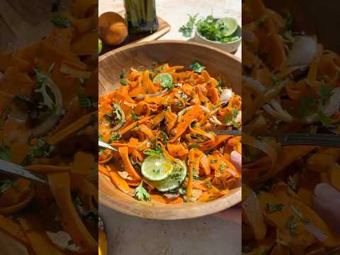 Viral Carrot Ribbon Salad with a Mediterranean Twist