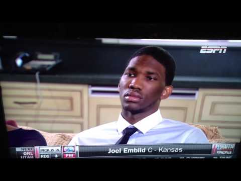 Joel Embiid's Reaction to Being Drafted by the 76ers