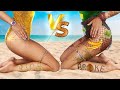 Rich vs Broke Girl! How to Survive on a Desert Island