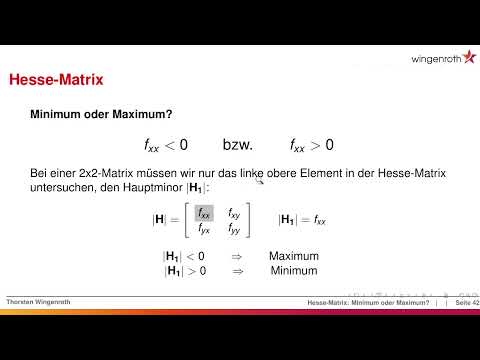 42 Determinante der Hesse-Matrix - Minimum oder Maximum?