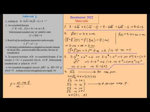 Bacalaureat 2022 - Matematica - Mate-Info
