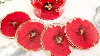 Poppy Resin Coasters: Resin Art Tutorial