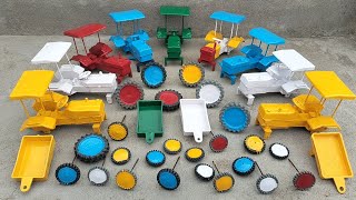 White colour and 💚 colour tractor tyres fitting and moving at home tractor video 