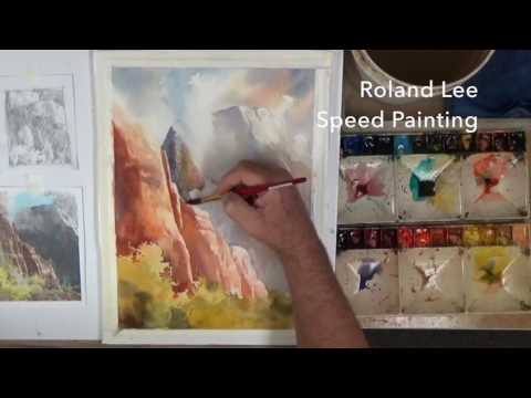 Roland Lee Watercolor Speed Painting - Cloudy Morning