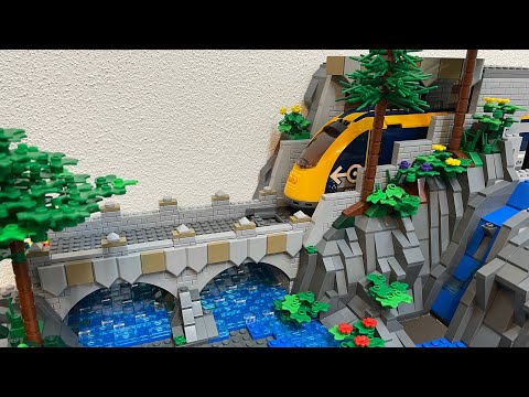 Tunnelportal und Brücke am See  Folge 61 Lego Klemmbaustein Stadt Baustein