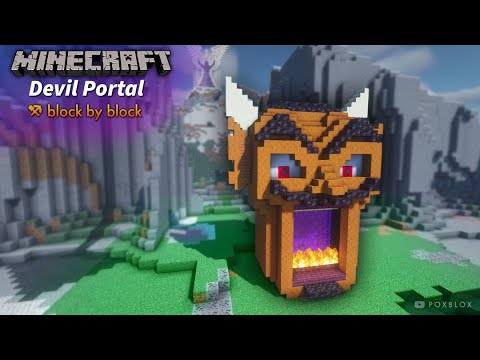 Minecraft: Devil Tutorial | How to Make a Demon Face Nether Portal with groovy mustache