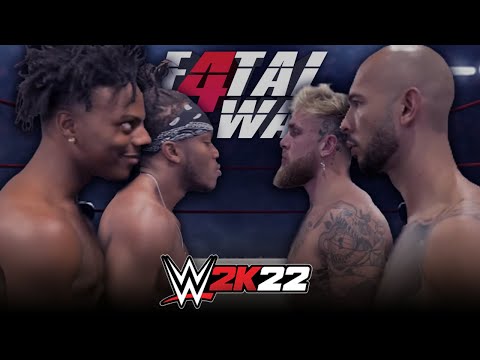 KSI vs IShowSpeed vs Jake Paul vs Andrew Tate - Fatal 4-Way Match | WWE 2K22