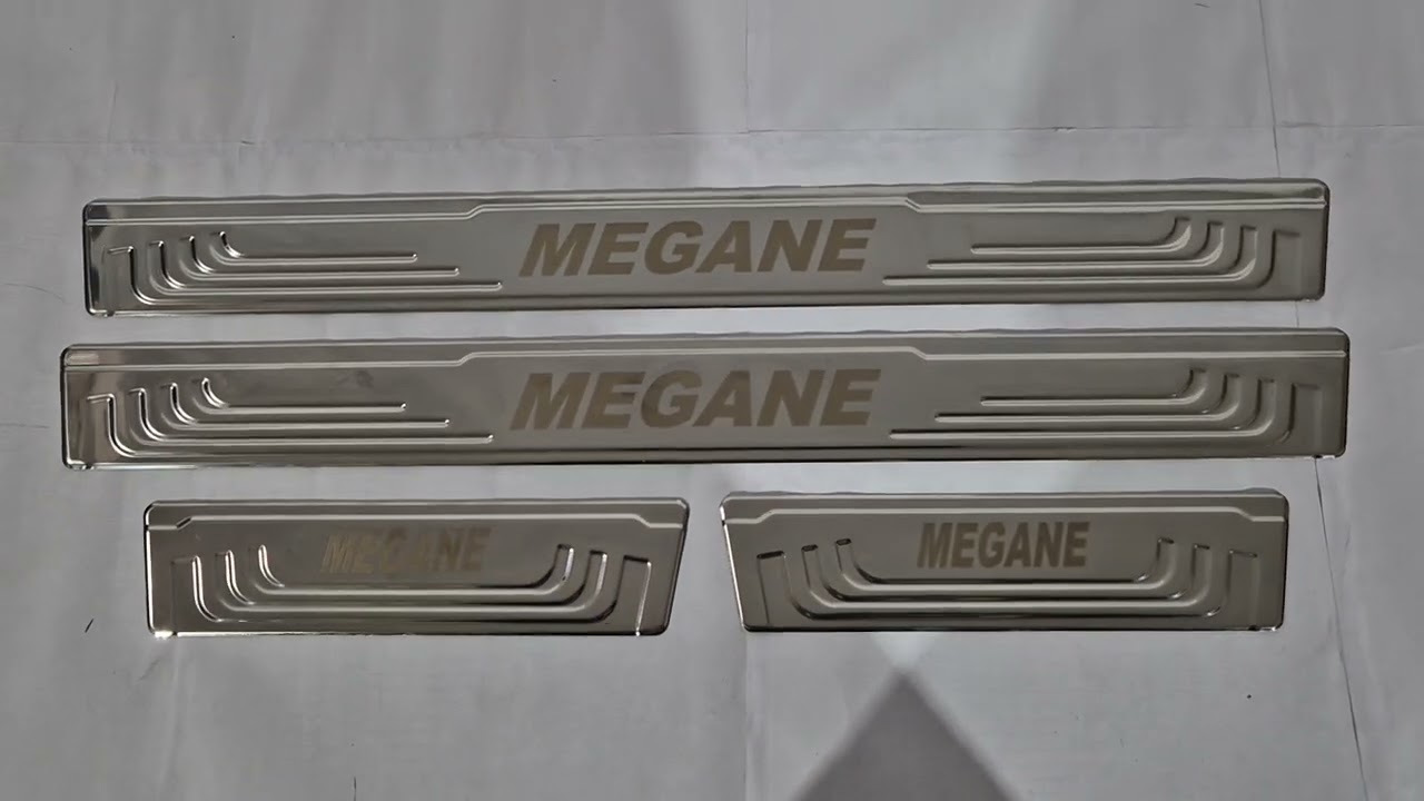 Renault Megane III 2009-2016 рр. Накладки на пороги V-2 (4 шт., нерж) Video 1