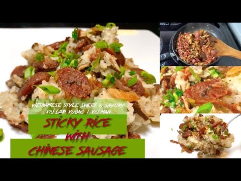 Vietnamese sticky rice with sausage | Xôi lạp xưởng | Xôi mặn | Vietnamese style sticky rice recipe