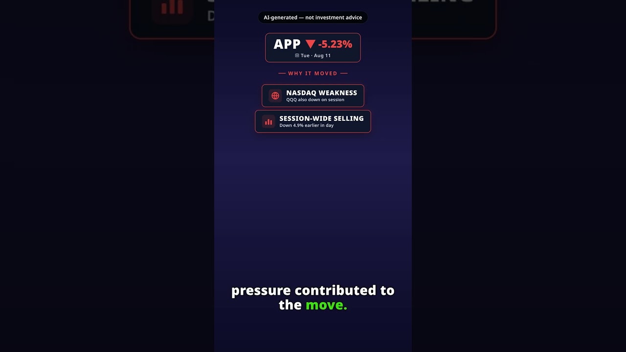 Why Is AppLovin Stock Sinking Today? APP -5.23% (Aug 11)
