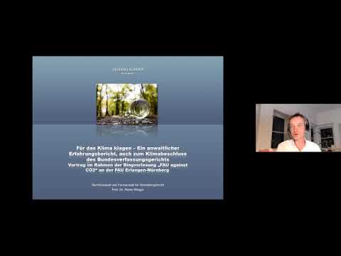 Prof. Remo Klinger - Klimaklagen–Ein anwaltlicher Erfahrungsbericht zum Klimabeschluss des BVerfG