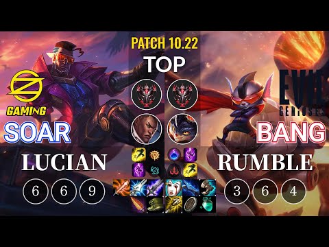 OZ SoaR Lucian vs EG Bang Rumble Top - KR Patch 10.22