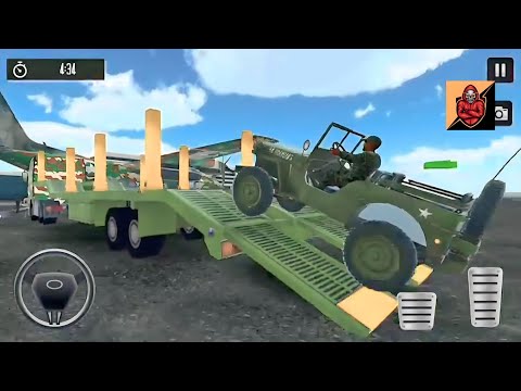 transporting us army jeep in long trailer truck, Airplane car transporter #2 Android gamplay