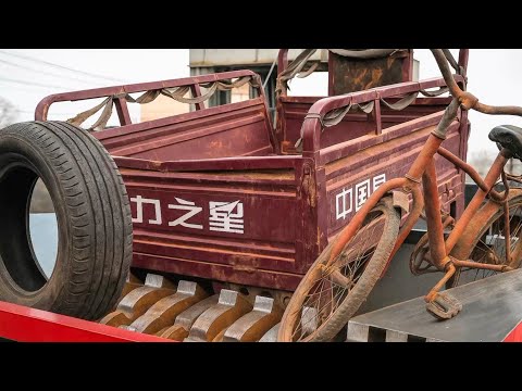Metal Shredder Destroying Everything! Extreme Metal Shredding Machine 