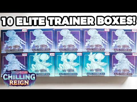 Opening 10 Pokemon Chilling Reign Elite Trainer Boxes! (80 Booster Packs)