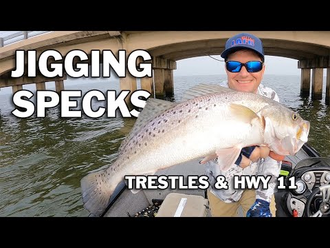 Jigging The Trestles & Hwy 11 Bridge In Lake Pontchartrain For Speckled Trout
