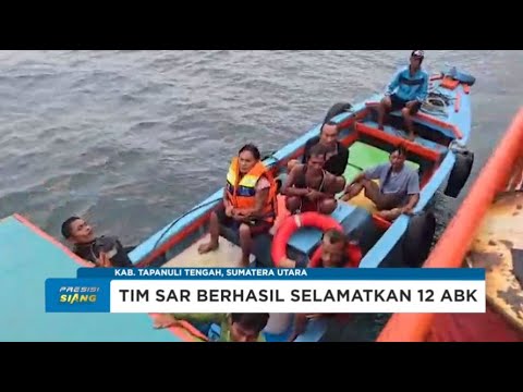 TIM SAR GABUNGAN SELAMATKAN 12 ORANG ABK KAPAL YANG TENGGELAM DI PERAIRAN P SITUNGKUS