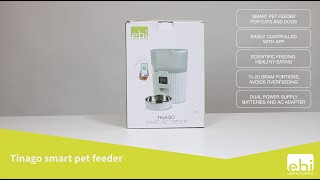 EBI Tinago Inteligentný dávkovač krmiva ovládaný cez aplikáciu 21x15x28cm 3,5l biely