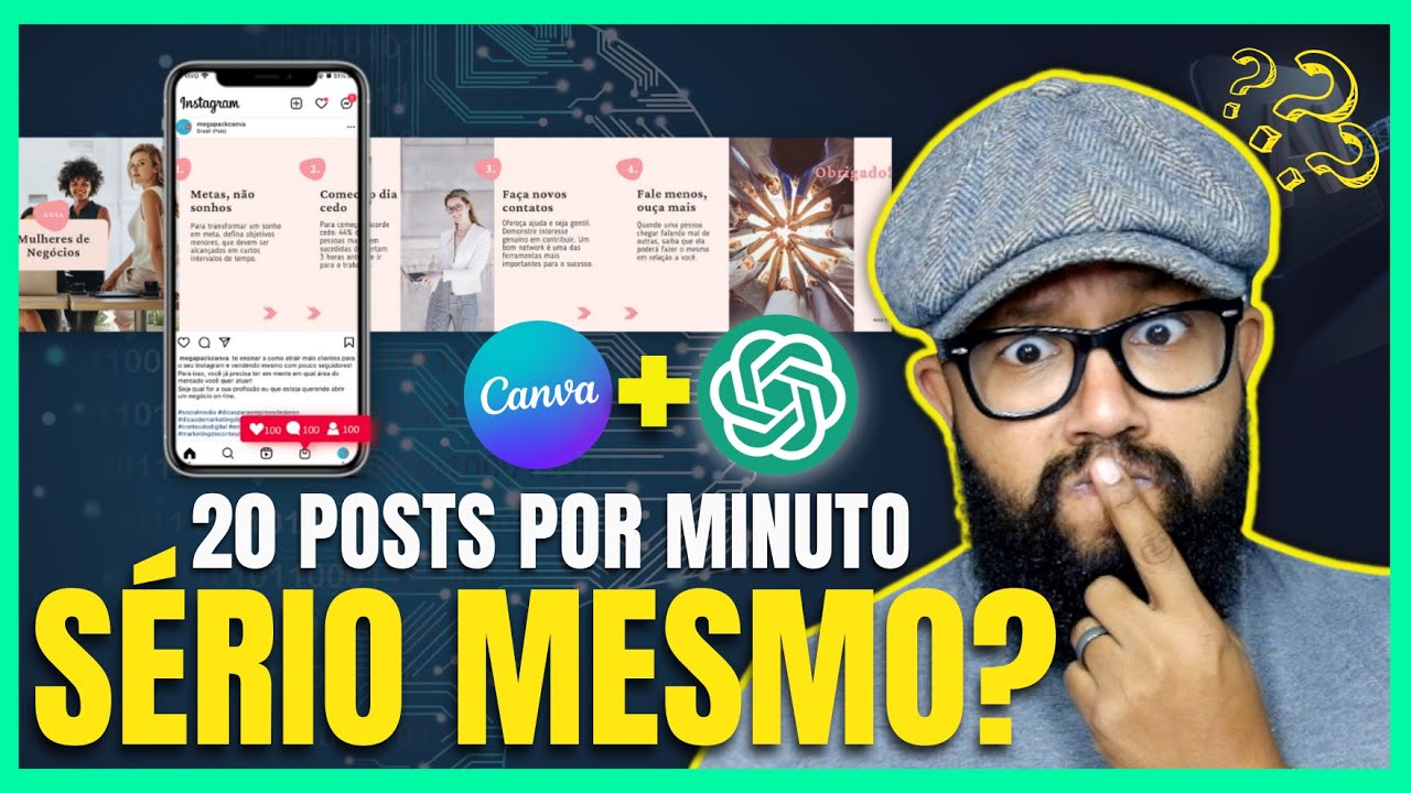 ChatGPT + Canva, INACREDITÁVEL, crie MUITOS posts em LOTE no AUTOMÁTICO